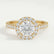 CECILY - Round Lab Diamond 18k Yellow Gold Shoulder Set Ring