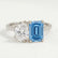 CELESTE - Emerald Blue Lab Diamond & Pear Lab Diamond Toi et Moi 18k White Gold