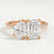 CELESTE - Toi et Moi Lab Diamond Emerald & Pear Diamond Band Ring 18k Rose Gold