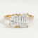 CELESTE - Toi et Moi Lab Diamond Emerald & Pear Diamond Band Ring 18k Yellow Gold