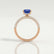 COCO - Radiant Blue Sapphire & Diamond 18k Rose Gold Petite Hidden Halo Triple Pavé Shoulder Set Ring