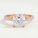 COCO - Cushion Cut Lab Diamond 18k Rose Gold Petite Hidden Halo Triple Pavé