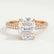 COCO - Elongated Cushion Cut Lab Diamond 18k Rose Gold Petite Hidden Halo Triple Pavé
