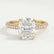 COCO - Elongated Cushion Cut Lab Diamond 18k Yellow Gold Petite Hidden Halo Triple Pavé