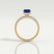 COCO - Emerald Blue Sapphire & Diamond 18k Yellow Gold Petite Hidden Halo Triple Pavé Ring