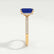 COCO - Emerald Blue Sapphire & Diamond 18k Yellow Gold Petite Hidden Halo Triple Pavé Ring