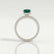 COCO - Emerald & Diamond 18k White Gold Petite Hidden Halo Triple Pavé Ring