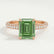COCO - Emerald Green Lab Diamond 18k Rose Gold Hidden Halo Triple Pavé Ring
