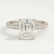 COCO - Emerald Lab Diamond & Diamond 18k White Gold Hidden Halo Triple Pavé Ring