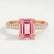 COCO - Emerald Morganite Pink Sapphire & Diamond 18k Rose Gold Petite Hidden Halo Triple Pavé Ring