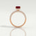 COCO - Radiant Ruby & Diamond 18k Rose Gold Petite Hidden Halo Triple Pavé Shoulder Set Ring