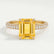 COCO - Emerald Yellow Sapphire & Diamond 18k Yellow Gold Petite Hidden Halo Triple Pavé Ring