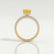 COCO - Emerald Yellow Sapphire & Diamond 18k Yellow Gold Petite Hidden Halo Triple Pavé Ring