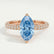 COCO - Marquise Blue Lab Diamond 18K Rose Gold Triple Pavé Hidden Halo