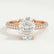 COCO - Oval Lab Diamond 18k Rose Gold Petite Hidden Halo Triple Pavé Shoulder Set