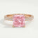 COCO - Princess Pink Lab Diamond 18k Rose Gold Hidden Halo Triple Pavé Shoulder Set