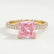 COCO - Princess Pink Lab Diamond 18k Yellow Gold Hidden Halo Triple Pavé Shoulder Set