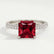 Coco princess ruby triple pavé hidden halo engagement ring – view 1