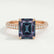 COCO - Radiant Alexandrite & Diamond 18k Rose Gold Petite Hidden Halo Triple Pavé Shoulder Set Ring