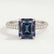COCO - Radiant Alexandrite & Diamond 18k White Gold Petite Hidden Halo Triple Pavé Shoulder Set Ring