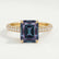 COCO - Radiant Alexandrite & Diamond 18k Yellow Gold Petite Hidden Halo Triple Pavé Shoulder Set Ring