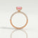 COCO - Radiant Morganite Pink Sapphire & Diamond 18k Rose Gold Petite Hidden Halo Triple Pavé Shoulder Set Ring