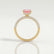 COCO - Radiant Morganite Pink Sapphire & Diamond 18k Yellow Gold Petite Hidden Halo Triple Pavé Shoulder Set Ring
