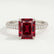 COCO - Radiant Ruby & Diamond 950 Platinum Petite Hidden Halo Triple Pavé Shoulder Set Ring