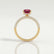 COCO - Radiant Ruby & Diamond 18k Yellow Gold Petite Hidden Halo Triple Pavé Shoulder Set Ring