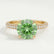 COCO - Round Green Lab Diamond 18k Yellow Gold Petite Hidden Halo Triple Pavé Shoulder Set Ring
