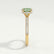 COCO - Round Green Lab Diamond 18k Yellow Gold Petite Hidden Halo Triple Pavé Shoulder Set Ring