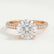COCO- Round Lab Diamond 18k Rose Gold Petite Hidden Halo Triple Pavé Shoulder Set Ring