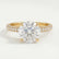 COCO- Round Lab Diamond 18k Yellow Gold Petite Hidden Halo Triple Pavé Shoulder Set Ring