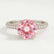 COCO- Round Morganite Pink Sapphire & Diamond 950 Platinum Petite Hidden Halo Triple Pavé Shoulder Set Ring