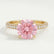 COCO - Round Pink Lab Diamond 18k Yellow Gold Petite Hidden Halo Triple Pavé Shoulder Set Ring