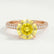 COCO - Round Yellow Lab Diamond 18k Rose Gold Petite Hidden Halo Triple Pavé Shoulder Set Ring