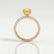 COCO- Round Yellow Sapphire & Diamond 18k Rose Gold Petite Hidden Halo Triple Pavé Shoulder Set Ring