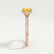 COCO- Round Yellow Sapphire & Diamond 18k Rose Gold Petite Hidden Halo Triple Pavé Shoulder Set Ring