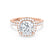 CASEADA - Cushion Moissanite & Diamond 18k Rose Gold Halo Ring Engagement Ring Lily Arkwright