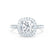 CASEADA - Cushion Moissanite & Diamond 18k White Gold Halo Ring Engagement Ring Lily Arkwright