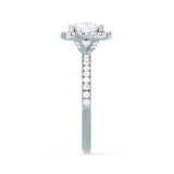 CASEADA - Outlet 7mm/1.70ct Cushion Moissanite & Diamond 18k White Gold Halo Ring Engagement Ring Lily Arkwright