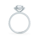 CASEADA - Cushion Moissanite & Diamond 18k White Gold Halo Ring Engagement Ring Lily Arkwright