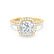 CASEADA - Cushion Lab Diamond 18k Yellow Gold Halo Engagement Ring Lily Arkwright