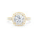 CASEADA - Cushion Lab Diamond 18k Yellow Gold Halo Engagement Ring Lily Arkwright