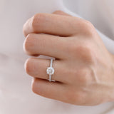CATALINA - Round Natural Diamond 18k White Gold Shoulder Set Ring
