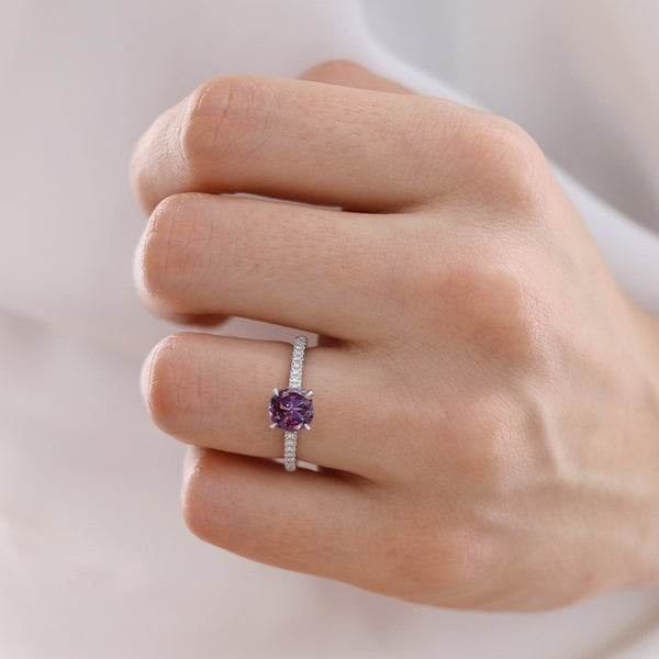 CATALINA - Chatham® Round Alexandrite Solitaire Engagement Ring 950 Platinum
