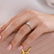 CATALINA - Round Natural Diamond 18k Yellow Gold Shoulder Set Ring