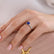 CATALINA - Round Blue Sapphire Solitaire Engagement Ring 18k White Gold