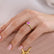 CATALINA - Round Pink Sapphire Solitaire Engagement Ring 18k Yellow Gold