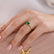 CATALINA - Chatham® Round Emerald Solitaire Engagement Ring 18k Yellow Gold